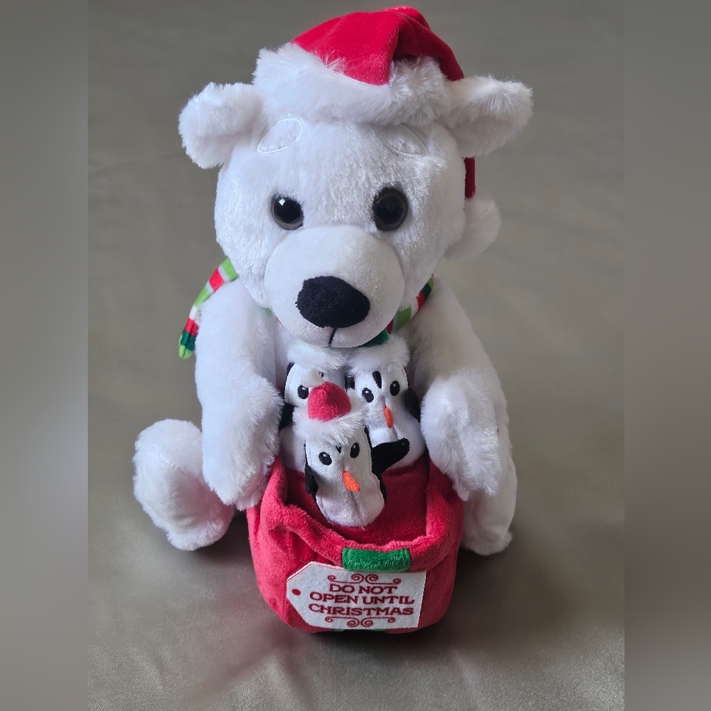 Polar Bear Dancing Penguins Plush sings "Let it Snow" by Gemmy Christmas